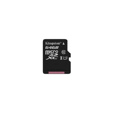 Card MICRO SD Kingston 64GB Canvas UHS-I CL10 adapter nélkül