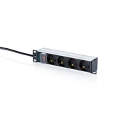 Digitus 10" power strip with aluminum profile, 4-outlet grounded power strip, with switch