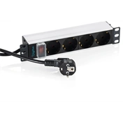 Digitus 10" power strip with aluminum profile, 4-outlet grounded power strip, with switch