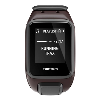 TomTom Spark Music GPS fitnesz okosóra Bluetooth-fülhallgatóval, nagy, barna