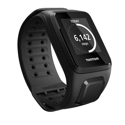 TomTom Spark Music GPS fitnesz okosóra Bluetooth-fülhallgatóval, nagy, fekete