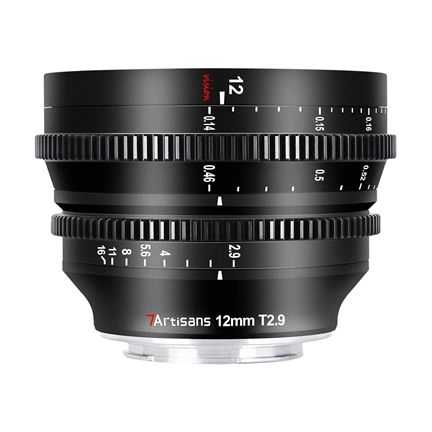 7Artisans 12mm T2.9 Cine manuális objektív fekete (L) APS-C
