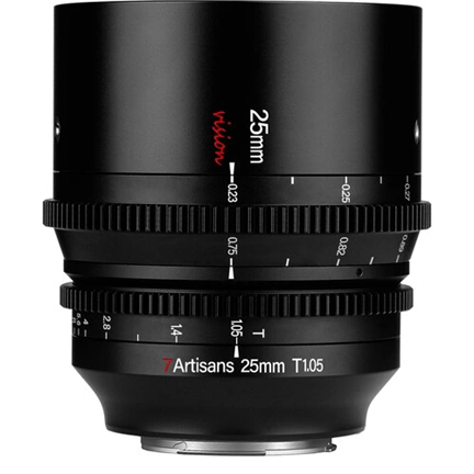 7Artisans 25mm T1.05 Cine manuális objektív fekete (Sony-E) APS-C