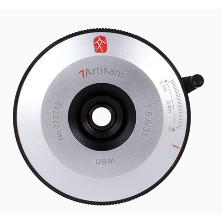 7Artisans 35mm f/5.6 pancake manuális objektív ezüst-fekete (Leica M) Full Frame