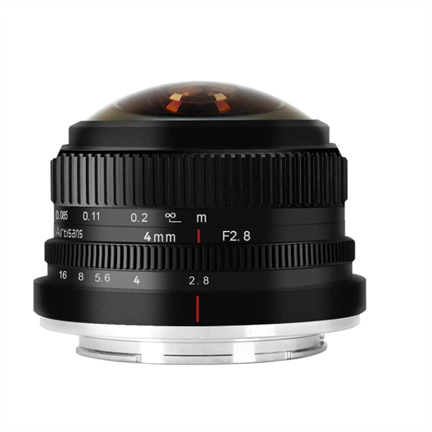 7Artisans 4mm f/2.8 cirkuláris-halszem manuális objektív fekete (MFT)