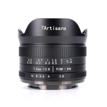 7Artisans 7.5mm f/2.8 mkII manuális objektív fekete (EOS-R) APS-C