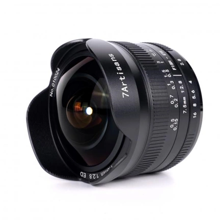 7Artisans 7.5mm f/2.8 mkII manuális objektív fekete (Fuji-FX) APS-C