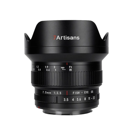 7Artisans 7.5mm f/3.5 manuális objektív fekete (Nikon-F) APS-C