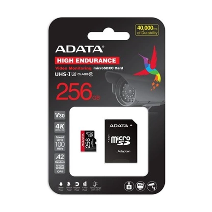 ADATA 256GB Micro SDXC UHS-I U3 V30S + Adapter 100/80 MB/s High Endurance