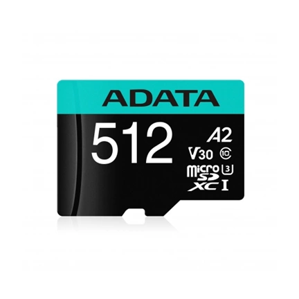 ADATA 512GB SD micro Premier Pro (SDXC Class 10 UHS-I) (AUSDX512GUI3V30SA2-RA1) memória kártya adapterrel