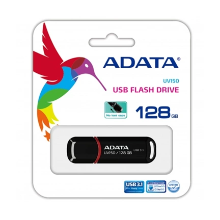 ADATA memory USB UV150 128GB USB 3.1 black retail