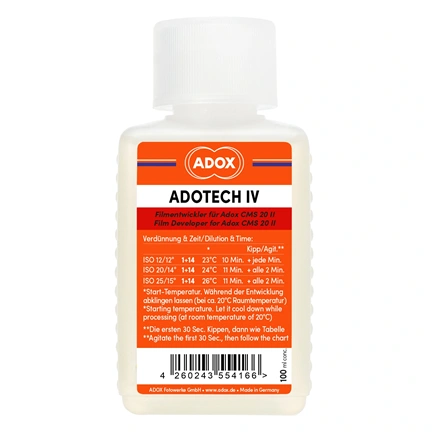 ADOX Adotech IV filmhívó (100 ml koncentrátum, max. 6 db 35 mm-es vagy 120-as filmhez)