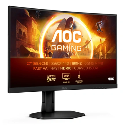 AOC CQ27G4X ívelt 1500R QHD Fast VA HDR10 180Hz Adaptive Sync