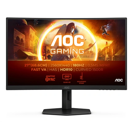 AOC CQ27G4X ívelt 1500R QHD Fast VA HDR10 180Hz Adaptive Sync