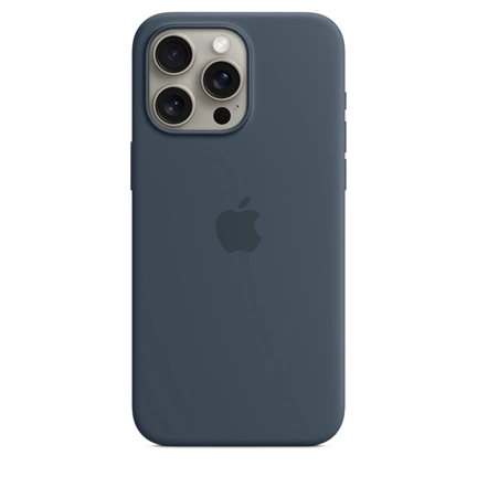 APPLE iPhone 15 Pro Max MagSafe szilikontok – viharkék