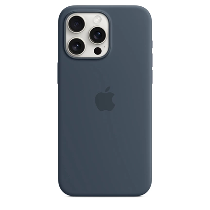 APPLE iPhone 15 Pro Max MagSafe szilikontok – viharkék