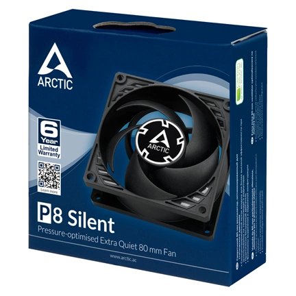 ARCTIC P8 Silent (Black) 5 Pack 80mm-es alacsony zajú ventilátor