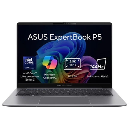 ASUS COM NB Expertbook P5405CSA-NZ0395W, 14" WQXGA, Intel® Core 5  226V, 16GB, 512GB M.2, INT, WIN11H, Szürke