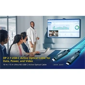 ATEN Ultra HD USB-C aktív optikai kábel - USB 3.2 Gen 2 Type-C, 60W, PD, 4K@60Hz, 10m, fekete