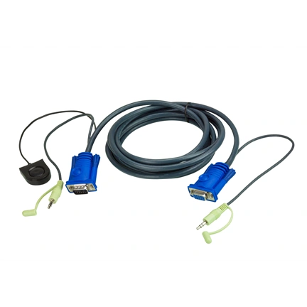 ATEN VanCryst Kábel Portváltó VGA + audio,   3m - 2L-5203B