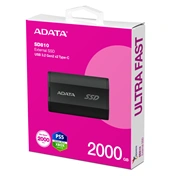 Adata SD810 - külső SSD, USB 3.2 Gen 2x2, 2000MB/s, 2TB, fekete