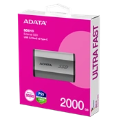 Adata SD810 - külső SSD, USB 3.2 Gen 2x2, 2000MB/s, 2TB, szürke