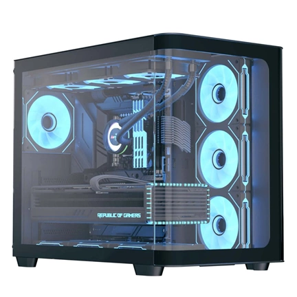 AeroCool P500C V1 számítógépház - ATX, edzett üveg elöl/oldalt, 4db ARGB ventilátor + hub, fekete (P500C-G-BK-V1)