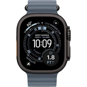 Apple 49 mm-es Óceán szíj – acélkék – fekete titán
