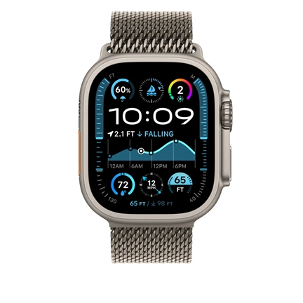 Apple 49 mm-es natúr titán milánói szíj – S