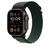 Apple 49 mm-es sötétzöld Alpesi pánt – M – fekete titán