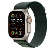 Apple 49 mm-es sötétzöld Alpesi pánt – S – natúr titán