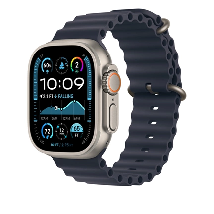 Apple 49 mm-es tengerészkék Óceán szíj – natúr titán