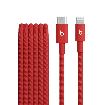 Apple Beats USB-C – Lightning szőtt borítású kábel (1,5 m) – pulzáló piros