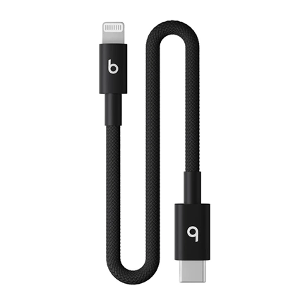 Apple Beats USB-C – Lightning szőtt borítású rövid kábel (20 cm) – fotonfekete Apple Beats USB-C – Lightning szőtt borítású rövid kábel (20 cm) – fotonfekete
