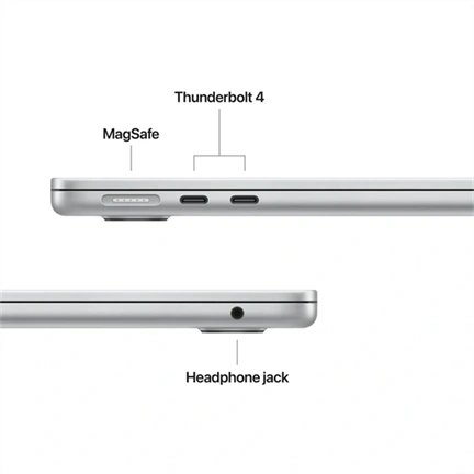 Apple MacBook Air notebook 13,6" M5 (10 magos CPU, 8 magos GPU), 16GB, 512GB SSD – ezüst
