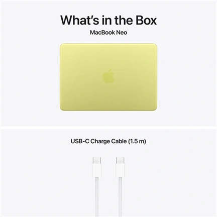 Apple MacBook Neo notebook 13" A18 Pro (6 magos CPU, 5 magos GPU), 8GB, 512GB SSD – citrus