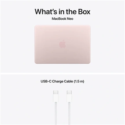 Apple MacBook Neo notebook 13" A18 Pro (6 magos CPU, 5 magos GPU), 8GB, 512GB SSD – hajnalpír