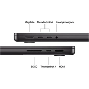 Apple MacBook Pro notebook 14" M5 (10 magos CPU, 10 magos GPU), 16GB, 512GB SSD – éjfekete