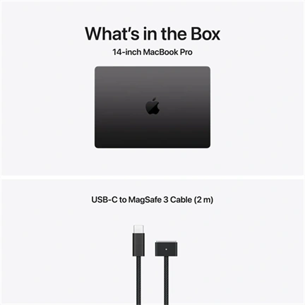 Apple MacBook Pro notebook 14" M5 Pro (10 magos CPU, 16 magos GPU), 24GB, 2TB SSD – asztrofekete