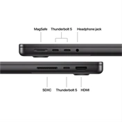 Apple MacBook Pro notebook 14" M5 Pro (18 magos CPU, 20 magos GPU), 24GB, 2TB SSD – asztrofekete