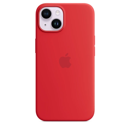 Apple MagSafe-rögzítésű iPhone 14-szilikontok – (PRODUCT)RED