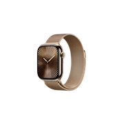 Apple Watch S10 Cellular 42mm Gold Titanium Case with Gold Milanese Loop Okosóra