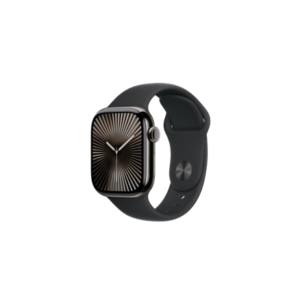 Apple Watch S10 Cellular 42mm Slate Titanium Case with Black Sport Band - S/M Okosóra