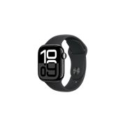 Apple Watch S10 GPS 42mm Jet Black Alu Case with Black Sport Band - M/L Okosóra