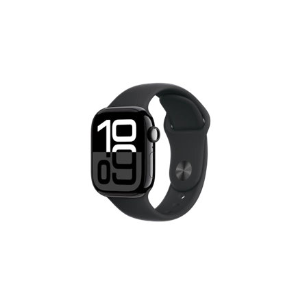 Apple Watch S10 GPS 42mm Jet Black Alu Case with Black Sport Band - M/L Okosóra