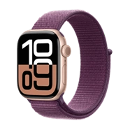 Apple Watch S10 GPS 42mm Rose Gold Alu Case with Plum Sport Loop Okosóra