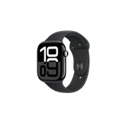 Apple Watch S10 GPS 46mm Jet Black Alu Case with Black Sport Band - M/L Okosóra