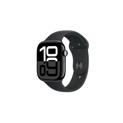 Apple Watch S10 GPS 46mm Jet Black Alu Case with Black Sport Band - M/L Okosóra