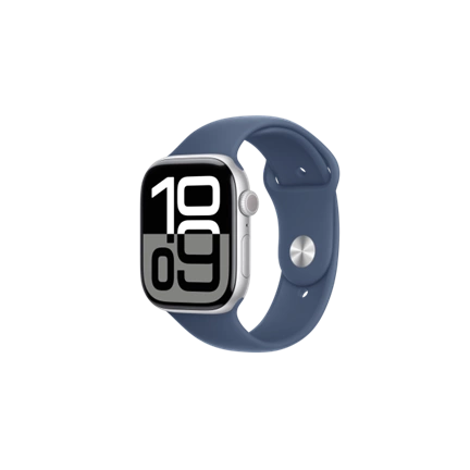 Apple Watch S10 GPS 46mm Silver Alu Case with Denim Sport Band - S/M Okosóra