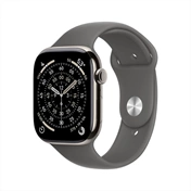 Apple Watch S11 okosóra – Cellular (42mm) natúr titánium tok, kőszürke S/M sportszíjas